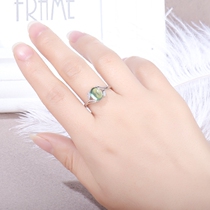 Grape stone ring Womens 925 sterling silver 2020 simple index finger natural ice seed Japanese and Korean living mouth Grape stone ring