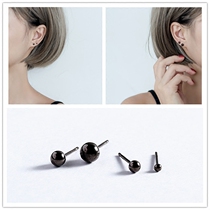 925 pure silver earbuds female South Korean ultra-small mini-anti-allergy minimalist temperament personality earbone nail damp man black man black