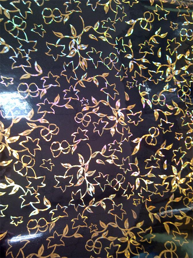 Hot pin crystal steel door integral cabinet wardrobe Self-adhesive film small gold flower series