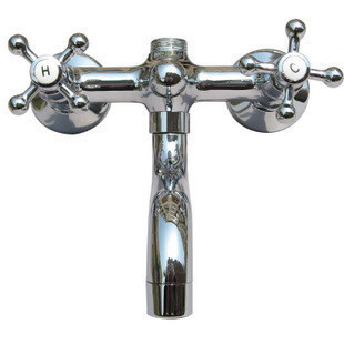 All copper shower shower set shower faucet with double handle bathtub faucet under the water can be turned at will