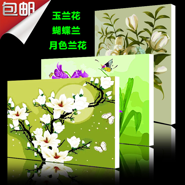 Special price diy digital oil painting 60 * 75 floral white collar living room bedroom decoration painting moonorchid 40 50