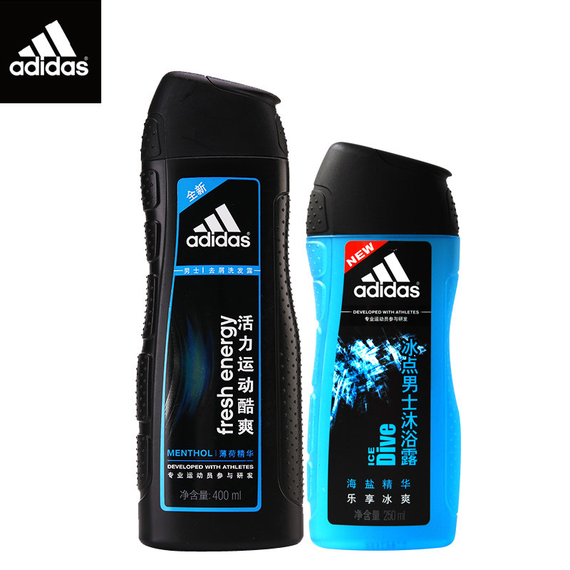 【天猫超市】阿迪达斯男士洗发水活力酷爽400ml+冰点沐浴露250ml