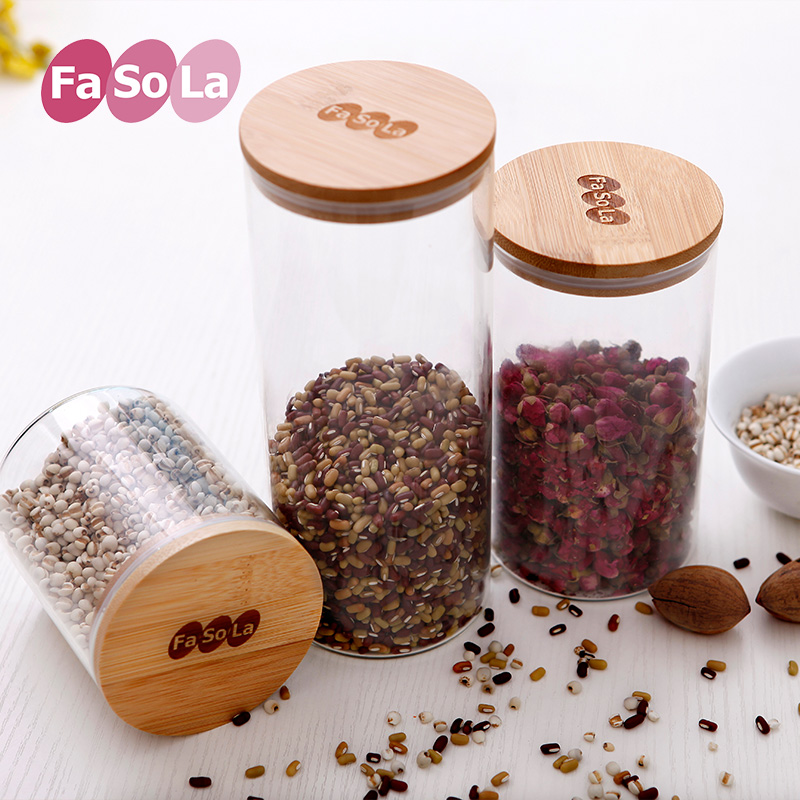 Fasola玻璃密封罐 茶叶罐干果罐 五谷杂粮储物罐 便携防潮保鲜罐