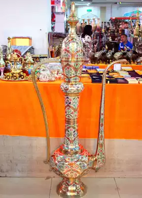 Indian handicrafts direct sales bronze 60-inch copper sculpture painted ethnic pot blessing to happiness to wealth YT401