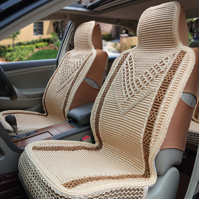 Mu Shijia Ice Silk Car Seat Cushion All-Inclusive Handmade Cool Cushion Four Seasons Universal Suitable for PassatBMW