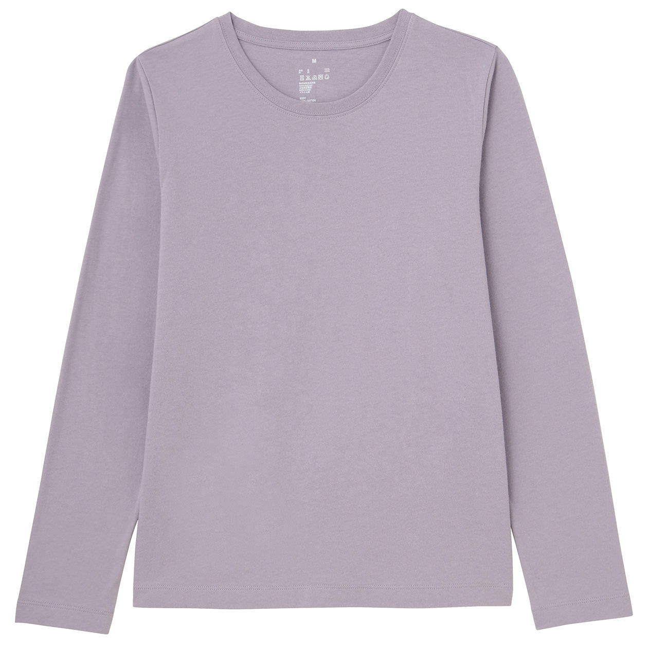 无印良品MUJI 女式 棉圆领长袖T恤