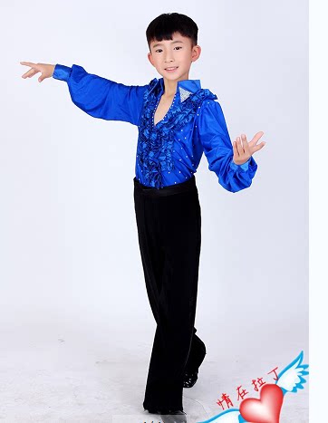 Children Lemba Dance Exercises Autumn Boy Latin Dance Precisely Dance Performance Clothing Suit Latin Dance Competition Clothing