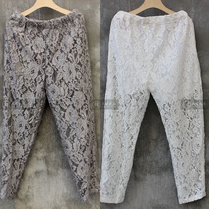 Imported lace openwork flowers inside pants cigarette tube pants good to wear comfortable original design