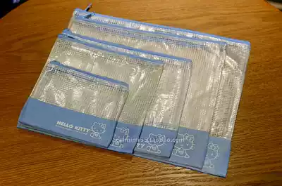 Japan 100 yuan store kt cat pink blue transparent waterproof ticket bag storage bag file bag 5 types