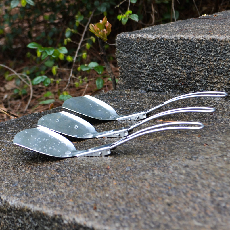 Outdoor Barbecue Wild Cooking Fried Vegetable Spoon Wild Camp Portable Kitchen Supplies Stainless Steel pan shovel Folding Shovel Pan Shovel