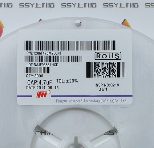 1206 patch capacitor 4 7UF (475M) 20% 20% 25V 25V (50 only) full