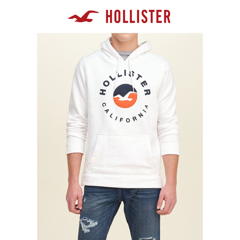 Hollister 印花标志图案帽衫 卫衣 男 126152