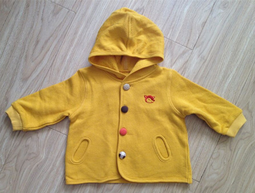 2022 Foreign trade embroidered orange yellow thin loose wool loop pure cotton with cap long sleeve spring dress girl thin jacket boy