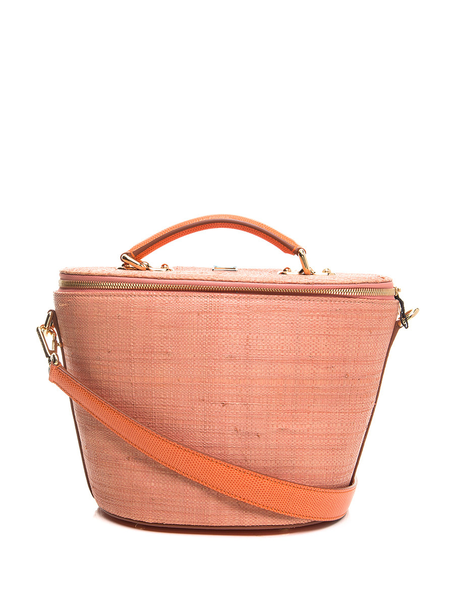 Dolce&Gabbana 粉橙色拉链开合立体桶形肩包