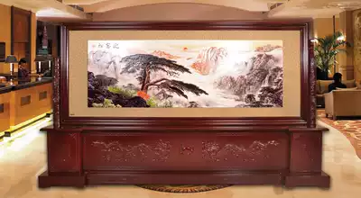 Double-sided carving hand-painted national color Tianxiang solid wood seat screen classical Ming and Qing style seat screen antique Chinese sitting screen