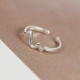 Thiết kế đơn giản nhẫn 925 sterling bạc mở tim sáng tạo nhịp tim ECG quý cô quà tặng ngày Valentine nhẫn vàng 24k Nhẫn