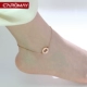 12 chòm mắt cá chân nữ Hàn Quốc đơn giản bằng thép mạ titan 18K vàng hồng màu vàng bạn gái chân dây đôi trang sức lắc chân nữ hàn quốc Vòng chân