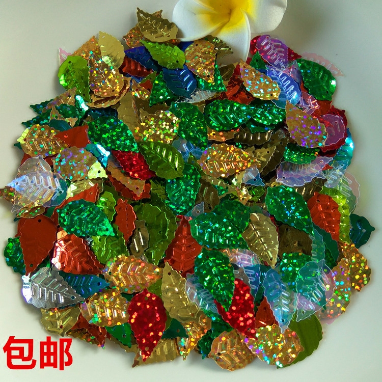 Bead package 14*25mm leaf decorative sequins fashion multi-color mix and match clothing diy vamp decorative accessories