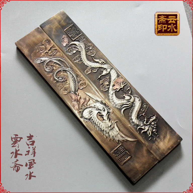 Free Mail House Four Treasures Brass Town Ruler Town Paper Press Ruler Pure Bronze Handmade Dragon Pineapple is auspicious and auspicious for the town ruler