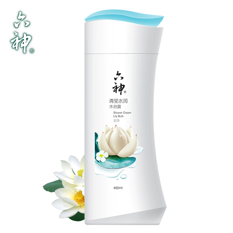 【天猫超市】六神沐浴露清莹水润(百合)450ml 植物祛汗味不滑腻