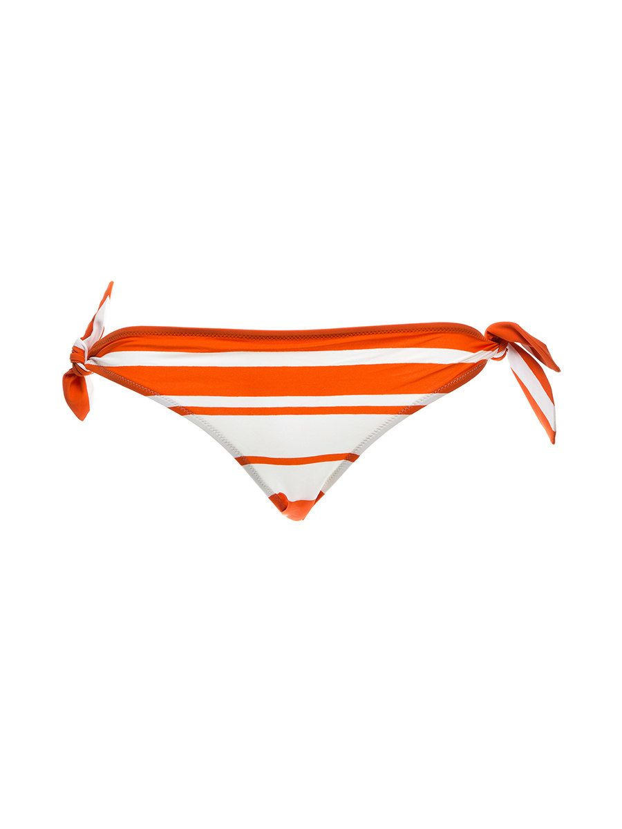 Dolce&Gabbana 橙白拼色条纹双侧系结泳裤