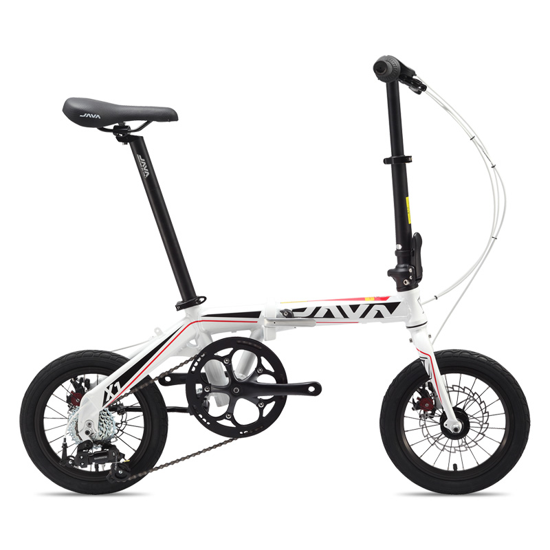 JAVA Folding Bike Double Dish Painstaking Folding Car 7 Variable-speed 14 Inch Mini Bike Jiowo Cycling X1-7S-D