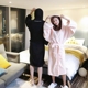 Phiên bản Hàn Quốc của Gao Junxi áo ngủ vài chiếc khăn bông áo tắm rộng kích thước đồ ngủ mùa xuân và mùa thu dài trùm đầu dịch vụ nhà - Night Robe shop do ngu  Night Robe