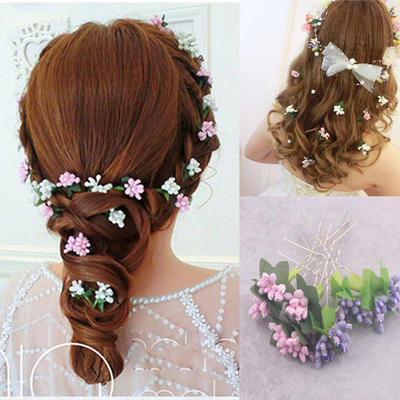 Bridal hairpins and headwear, Korean-style bridal hairpins, starry sky flower headwear, wedding handcrafted hair accessories