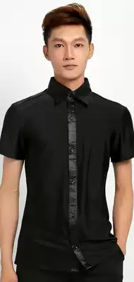 Men's adult Latin dance national standard dance male practice clothes modern dance Social Dance Dance Dance jacket new short sleeves