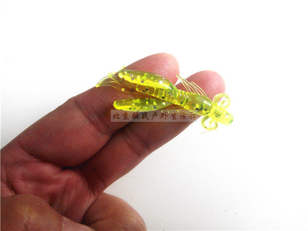 Luya grass green shrimp 5 pack 3cm soft worm 1 2g shrimp bait bait fishing gear wild fishing stream
