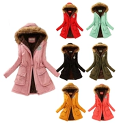 Áo cotton nhỏ nữ dài phần phiên bản Hàn Quốc 2017 mới có mũ trùm đầu cổ áo dày dày ulzzang cotton quần áo nữ