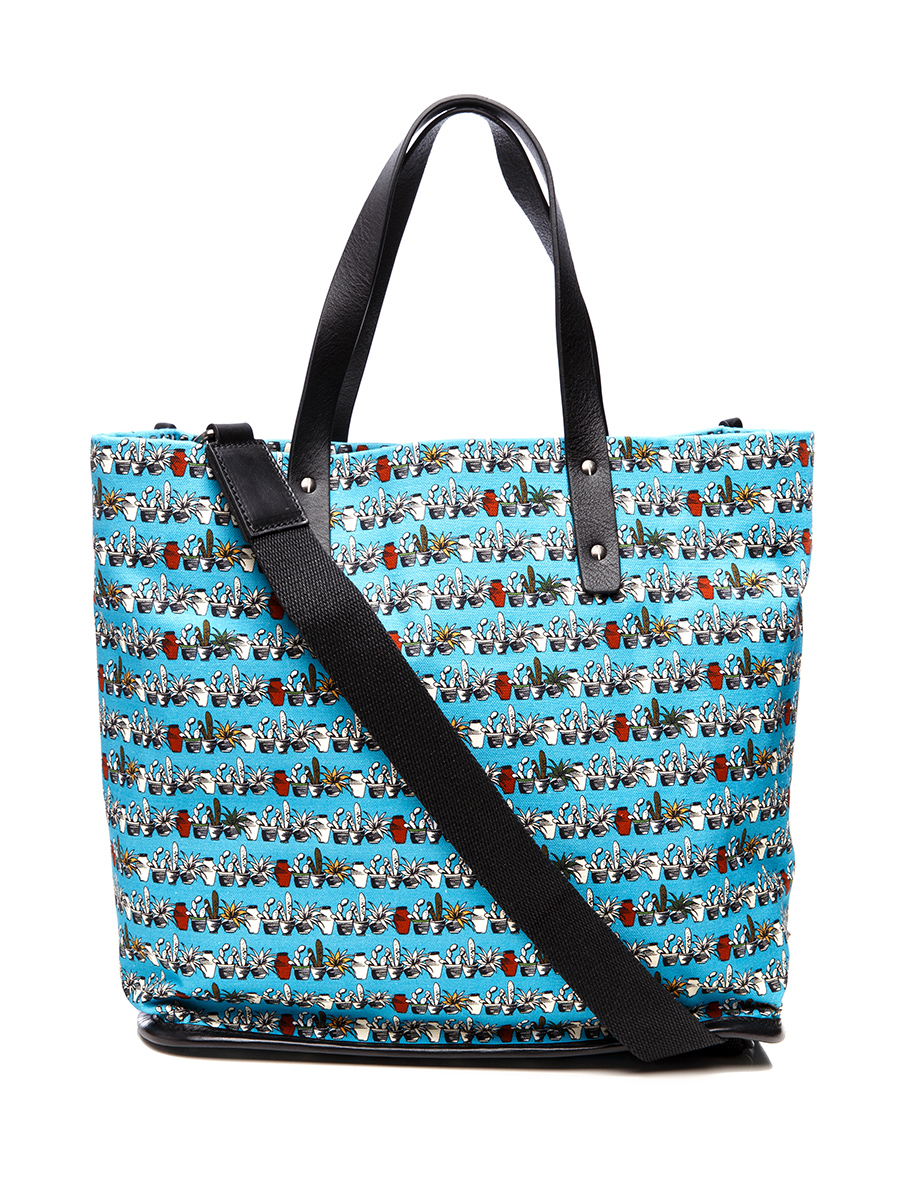 Dolce&Gabbana 蓝色盆栽印花手提包