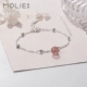Đậu kẹo vòng đeo tay nữ sterling silver sinh viên Hàn Quốc phiên bản của vòng đeo tay đơn giản tươi tính khí đồ trang sức dâu tây pha lê trang sức đồ trang sức đá thạch anh tóc vàng Vòng đeo tay Clasp