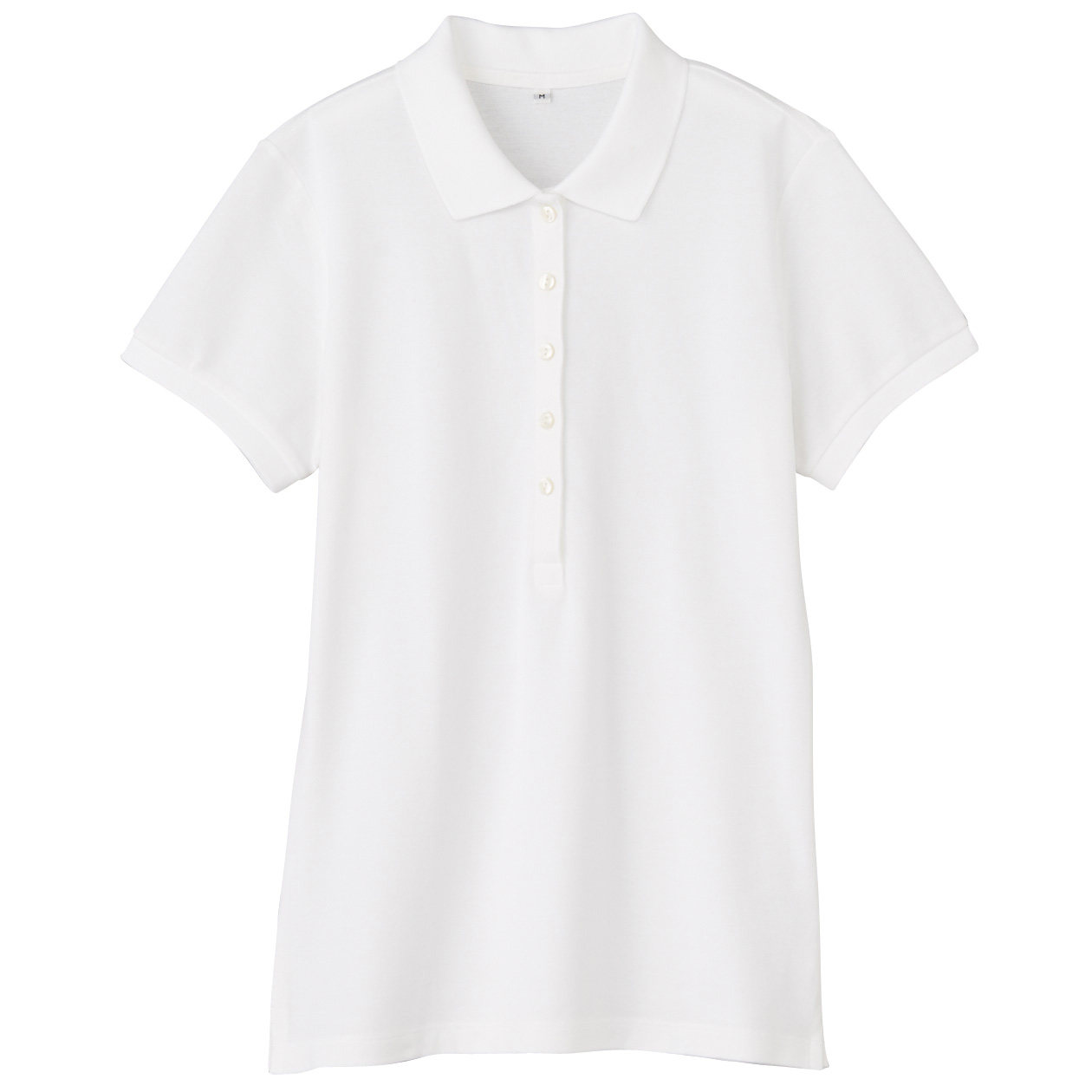 无印良品MUJI 女式 珠地网眼弹力棉布POLO衫