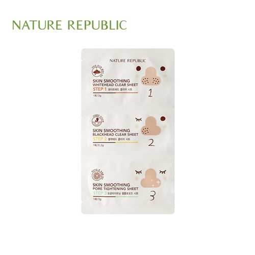 NATURE REPUBLIC/自然共和国平滑肌肤3步鼻头贴T区护理（5片装）