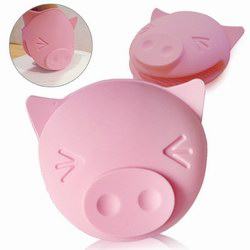 台湾官网直邮进口【魔法小 Q 猪】创意隔热手套二入