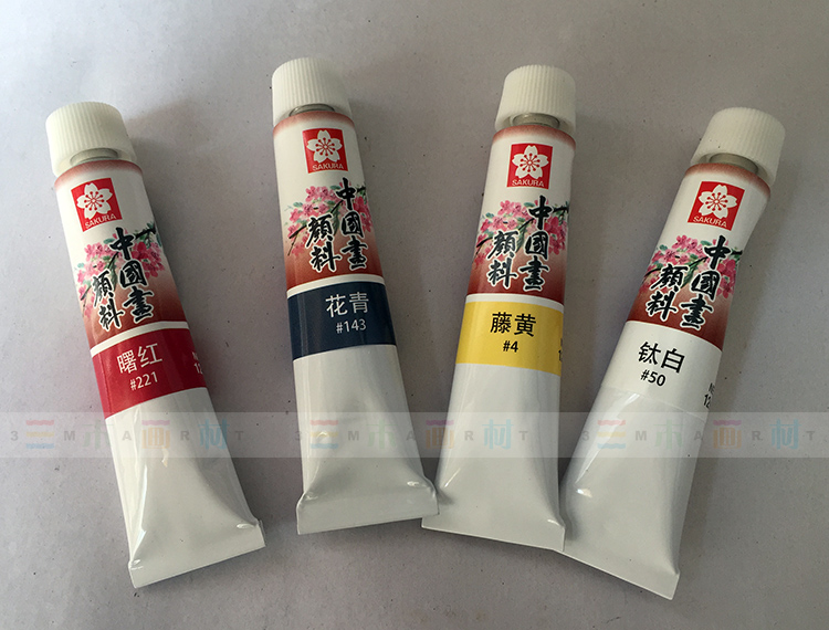 Full 10 cherry blossom Chinese painting pigments Cherry Blossom new high-grade Chinese painting pigments 12ml single pack
