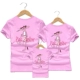 Pink Leopard Family Pack Summer 2018 Cotton mới Gia đình Ba Gia đình Bán buôn Mẹ và Con gái Áo thun ngắn tay cỡ lớn áo đồng phục gia đình đi biển Trang phục dành cho cha mẹ và con