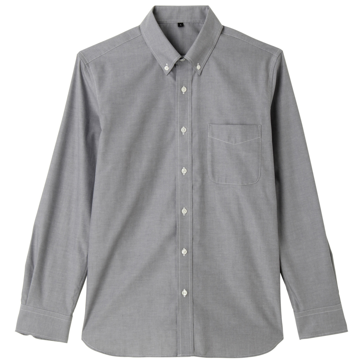 无印良品MUJI 男式 牛津棉定型纽扣领衬衫