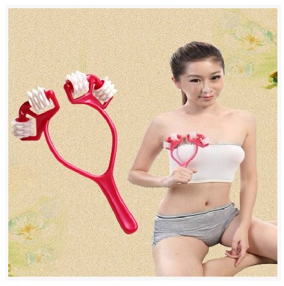 达贺24片羽状形美胸部按摩滚轮美乳 胸部按摩丰 胸按摩器淋巴按摩