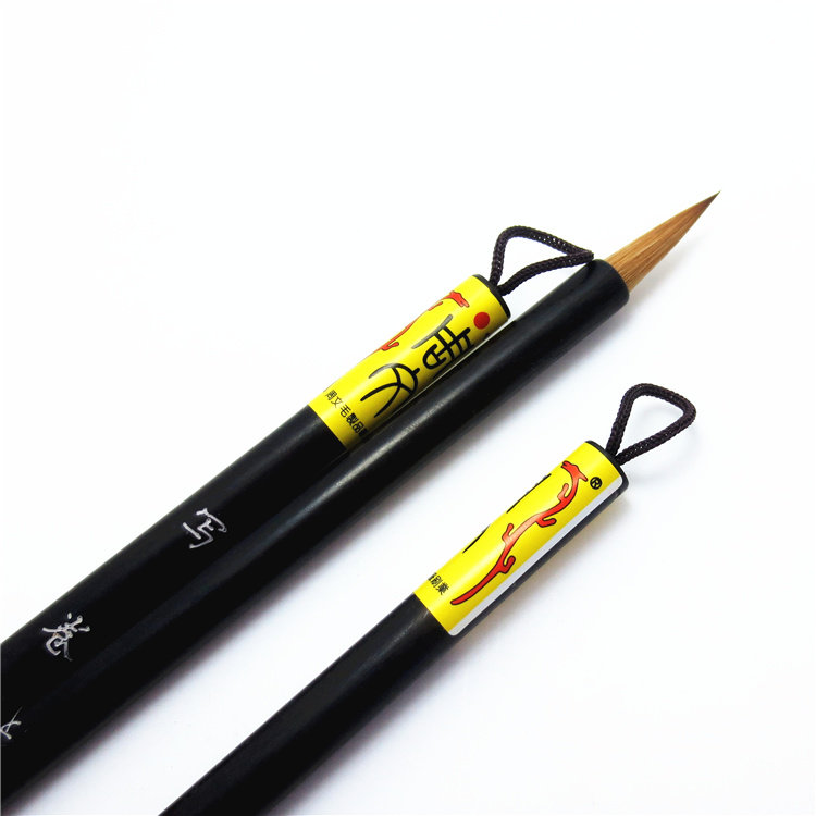 Zhou Wen's writing brush, pure animal hairy wolf, small case copying scriptures, writing scriptures, mahogany pen holder, four treasures of the study