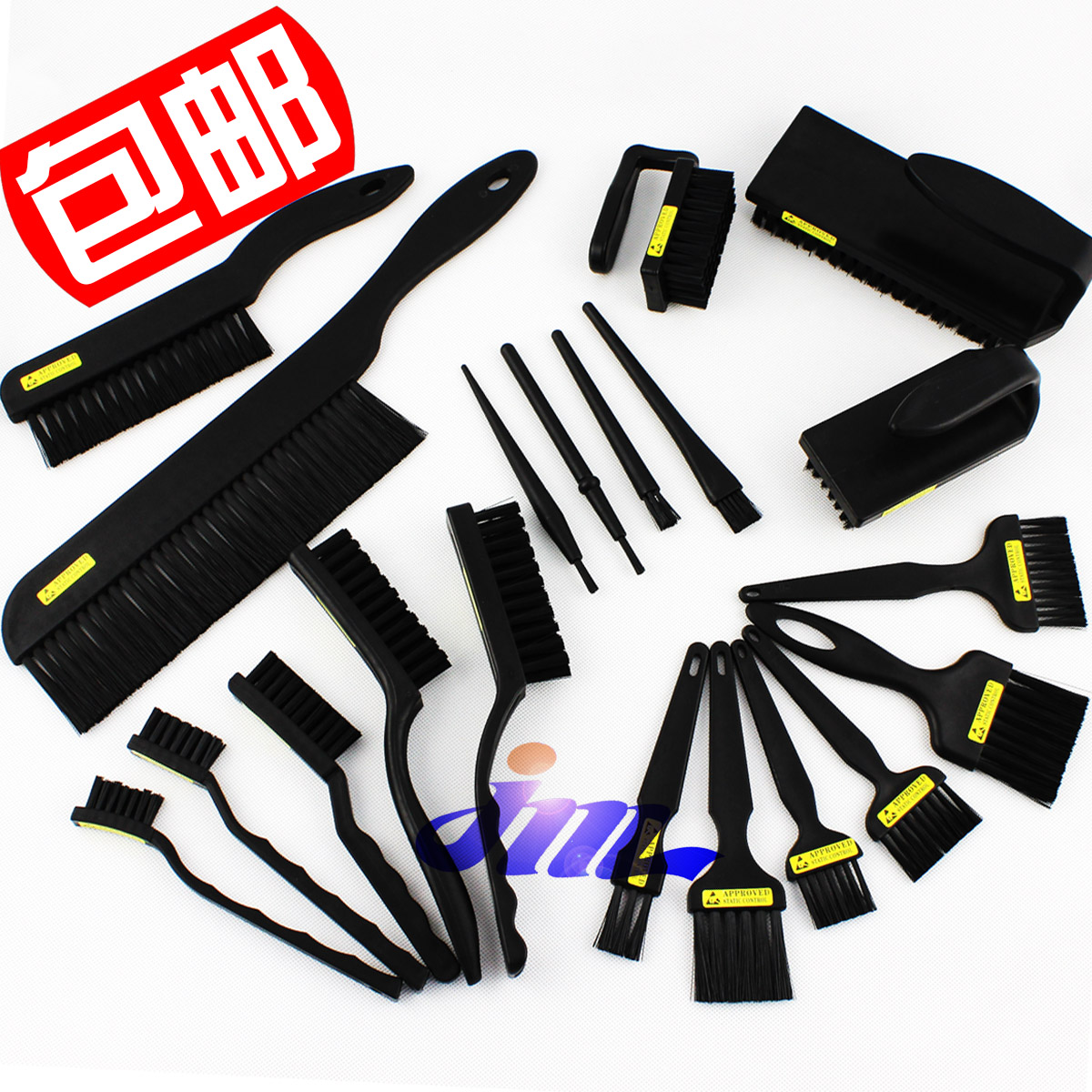 Anti-static brush Hard brush crank toothbrush U-shaped brush straight handle round handle brush row brush brush electronic factory PCB board brush