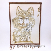 Inner Mongolia traditional wool hot felt painting Mongolian hand-painted ethnic style decorative painting Yurt mural calligraphy and painting hanging painting