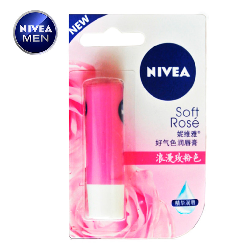 包邮 妮维雅润唇膏(玫瑰红) 4.8g 保湿补水护唇膏防裂