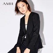 Amii [Minimalism] 2017 mùa thu mới đi lại còng mở cổ áo V-cổ nữ 11744638