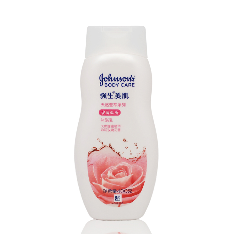 强生美肌玫瑰柔滑润肤露400g 焕白补水保湿身体乳美肌滋润