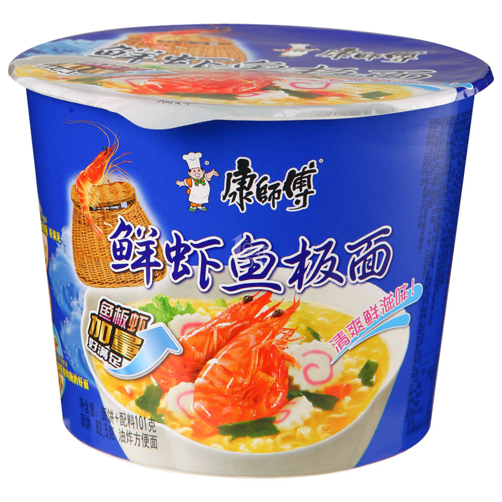 康师傅 鲜虾鱼板面 100g/桶 新老包装更新升级中，随机发货