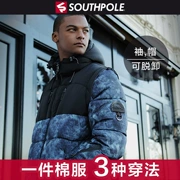 SOUTHPOLE Mỹ thời trang đường phố nam thời trang ấm trùm đầu vest bông coat bông coat dày bông áo khoác