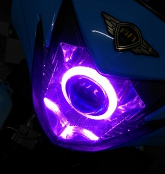 Zonshin ZS150 headlight assembly ZS150GY-10 leaps xenon lamp Angel Eye Devil Eye Eye Lens Fish Eye