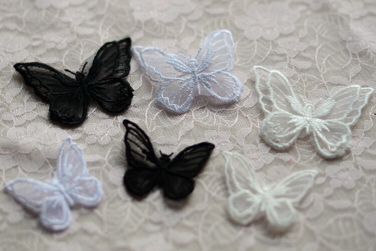diy clothing accessories embroidery mesh butterfly lace cloth stickers clothes patch wedding dress accessories